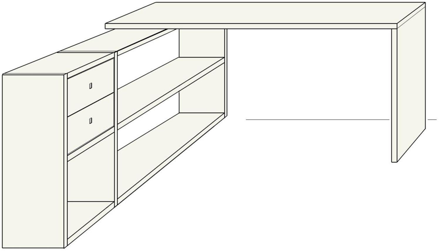'Toro 1' Schreibtisch System, weiß matt lackiert, 160 x 76,8 x 167,4 Bild 1