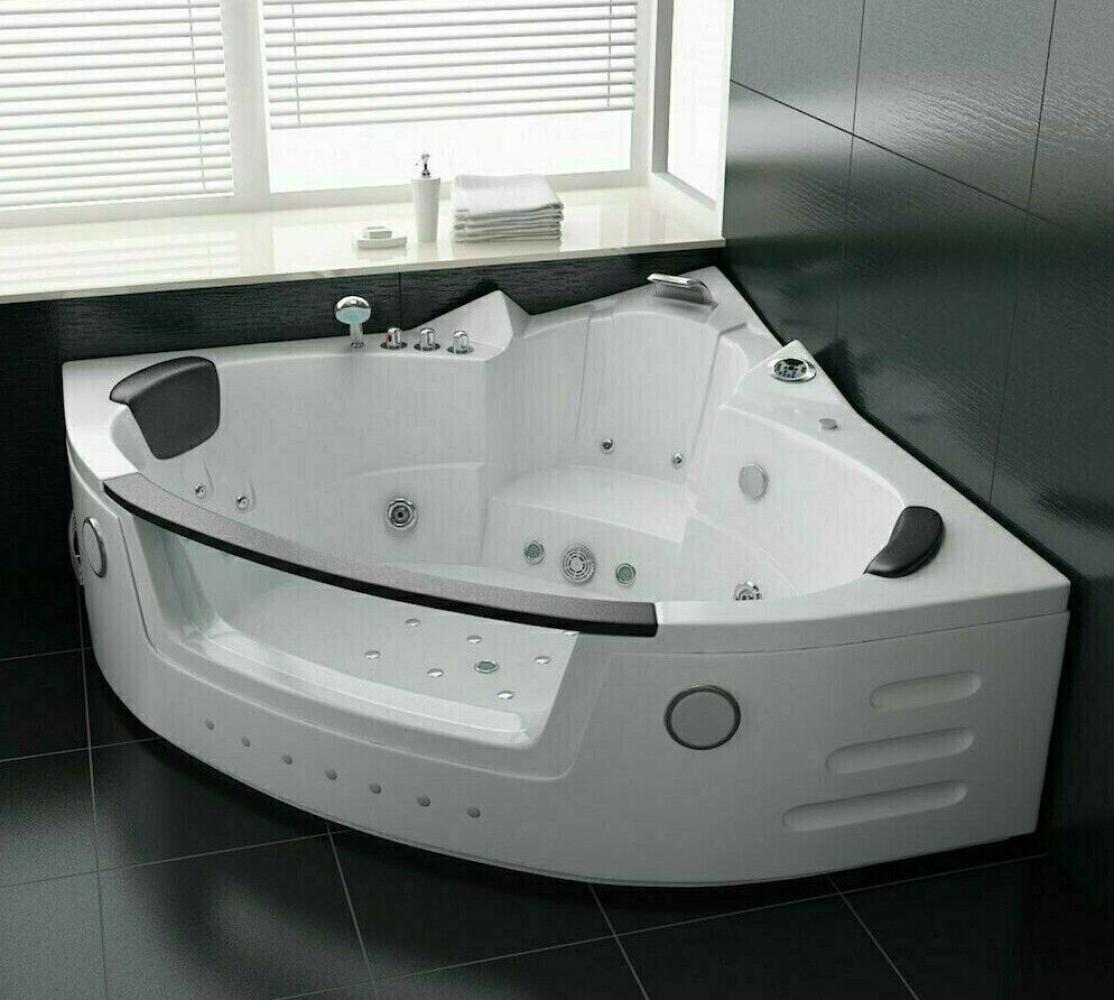 Luxus LED Whirlpool Badewanne SET 152x152cm +Heizung+Hydrojet +Ozon +Radio 2024 b Bild 1