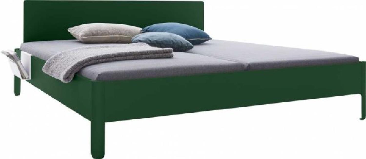 NAIT Doppelbett farbig lackiert Moselgrün 140 x 220cm Mit Kopfteil Bild 1