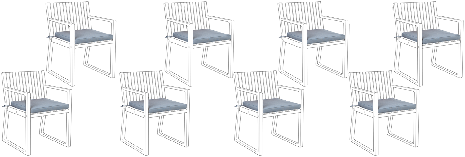 Sitzkissen für Stuhl SASSARI 8er Set blau 46 x 46 x 5 cm Bild 1