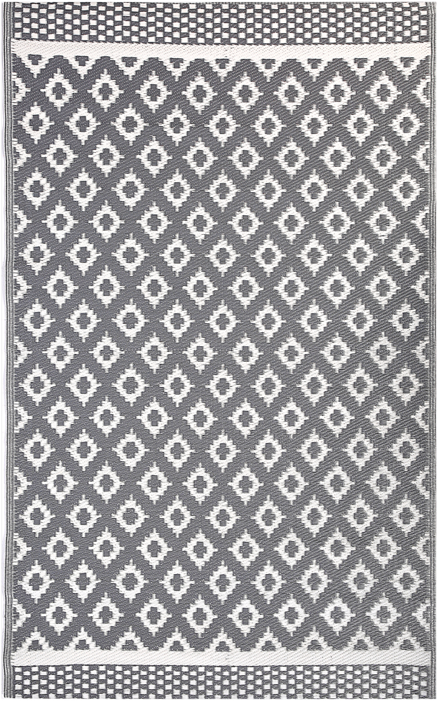 Outdoor Teppich grau 120 x 180 cm geometrisches Muster THANE Bild 1