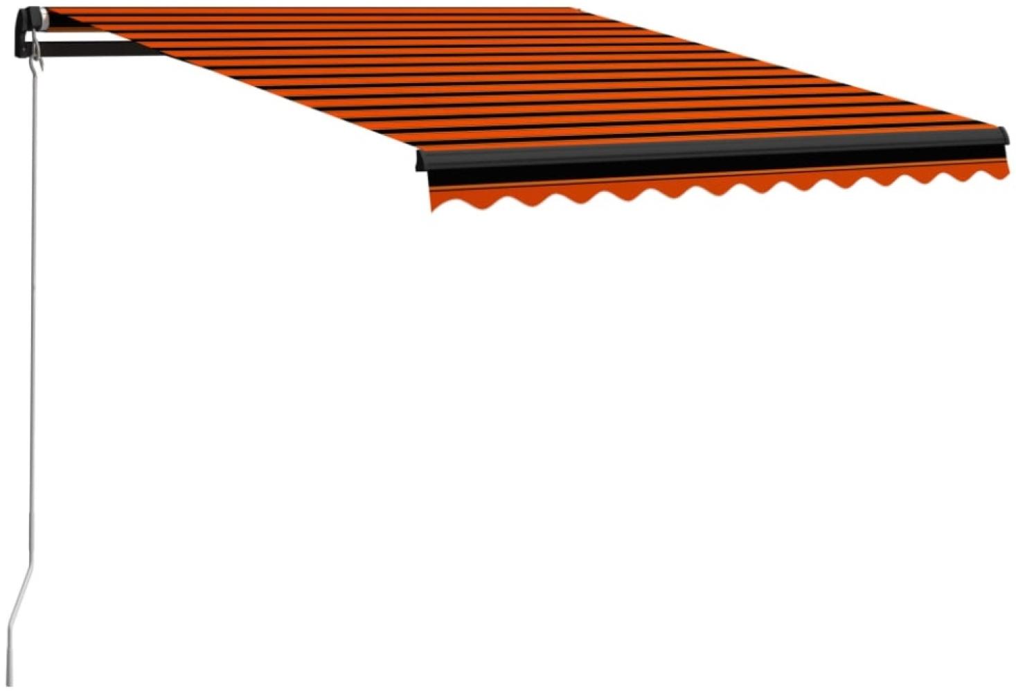 vidaXL Einziehbare Markise Handbetrieben 300 x 250 cm Orange und Braun Bild 1
