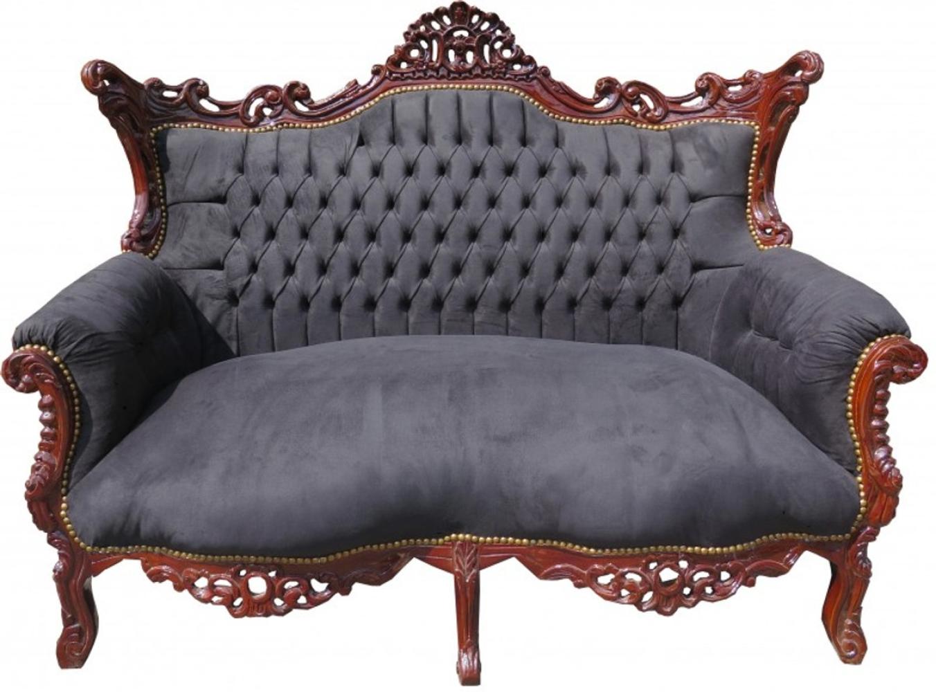 Casa Padrino Barock 2-er Sofa Master Schwarz / Braun - Antik Stil Möbel Bild 1