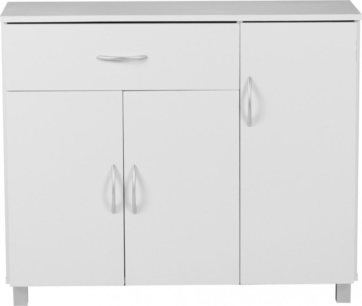 KADIMA DESIGN Sideboard-Kommode mit Schublade und 3 Türen für optimale Aufbewahrung. Farbe: Weiß Bild 1