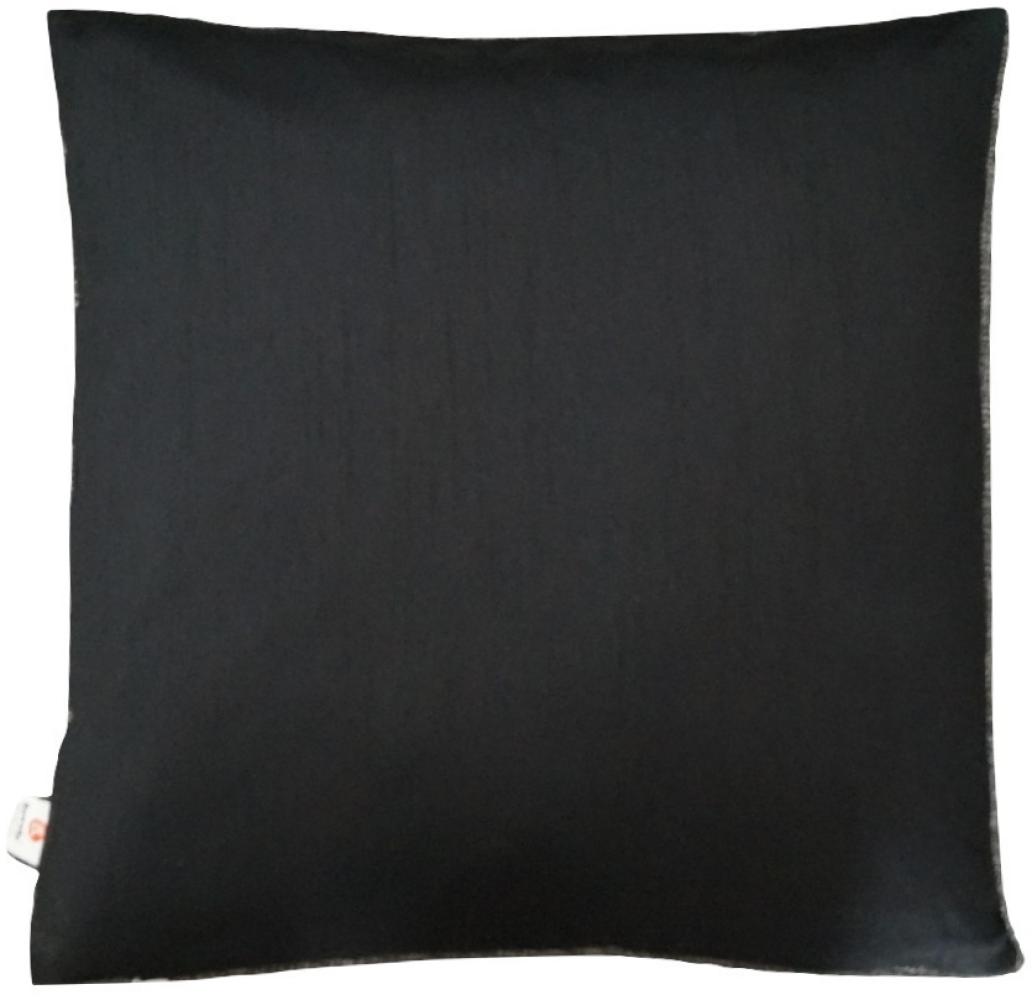 Einfarbig Kissenbezug mit unsichtbarer Reißverschluss in Schwarz, 100% weiche Dupionseide Kissenhülle für Sofa & Bett Kissen - 40 cm x 40 cm Bild 1