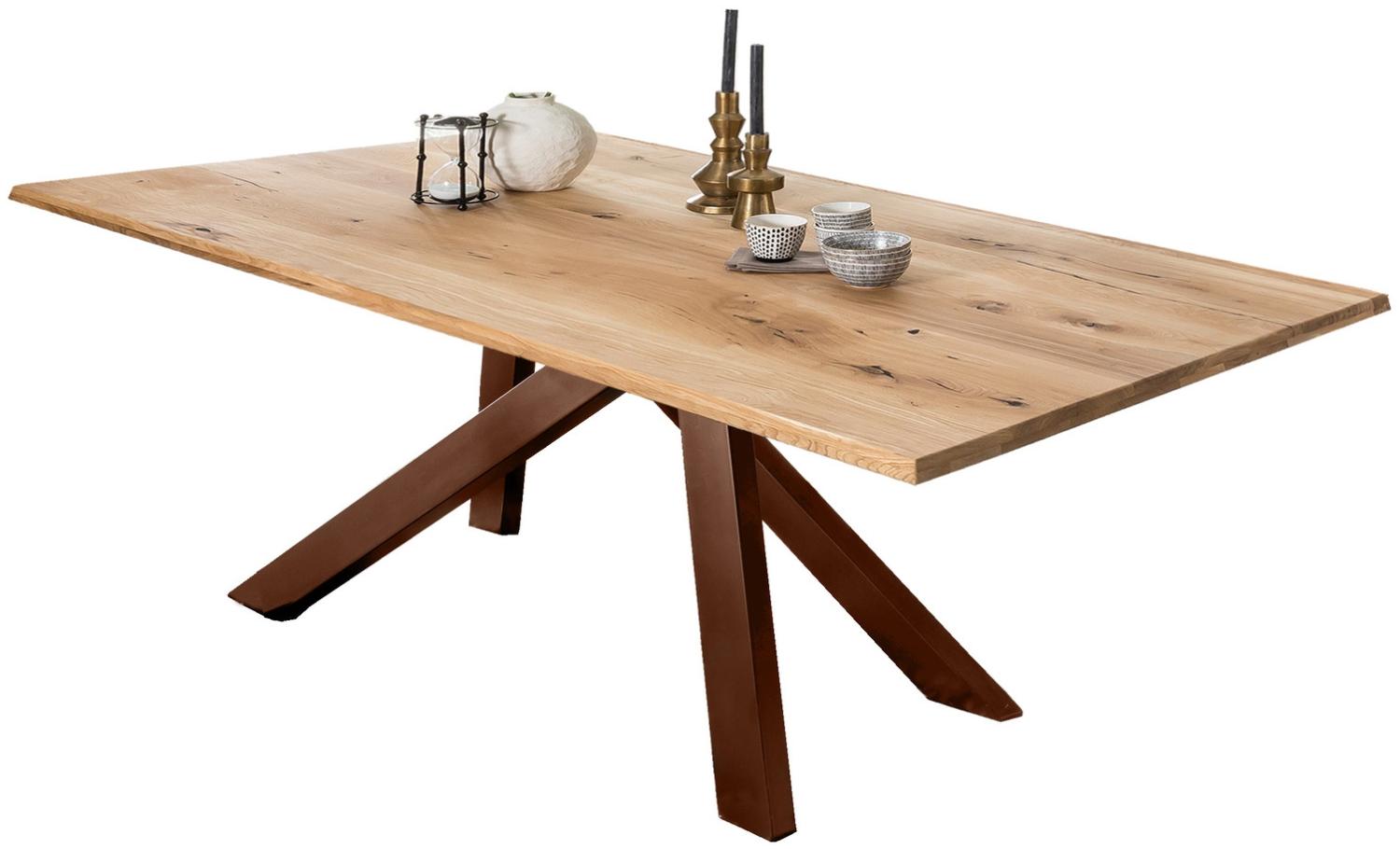 TABLES&Co Tisch 180x100 Wildeiche Natur Metall Braun Bild 1