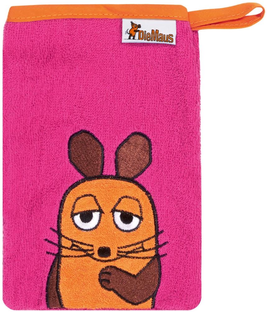 Playshoes Kinder Waschhandschuh Die Maus | 15x20 cm | pink Bild 1