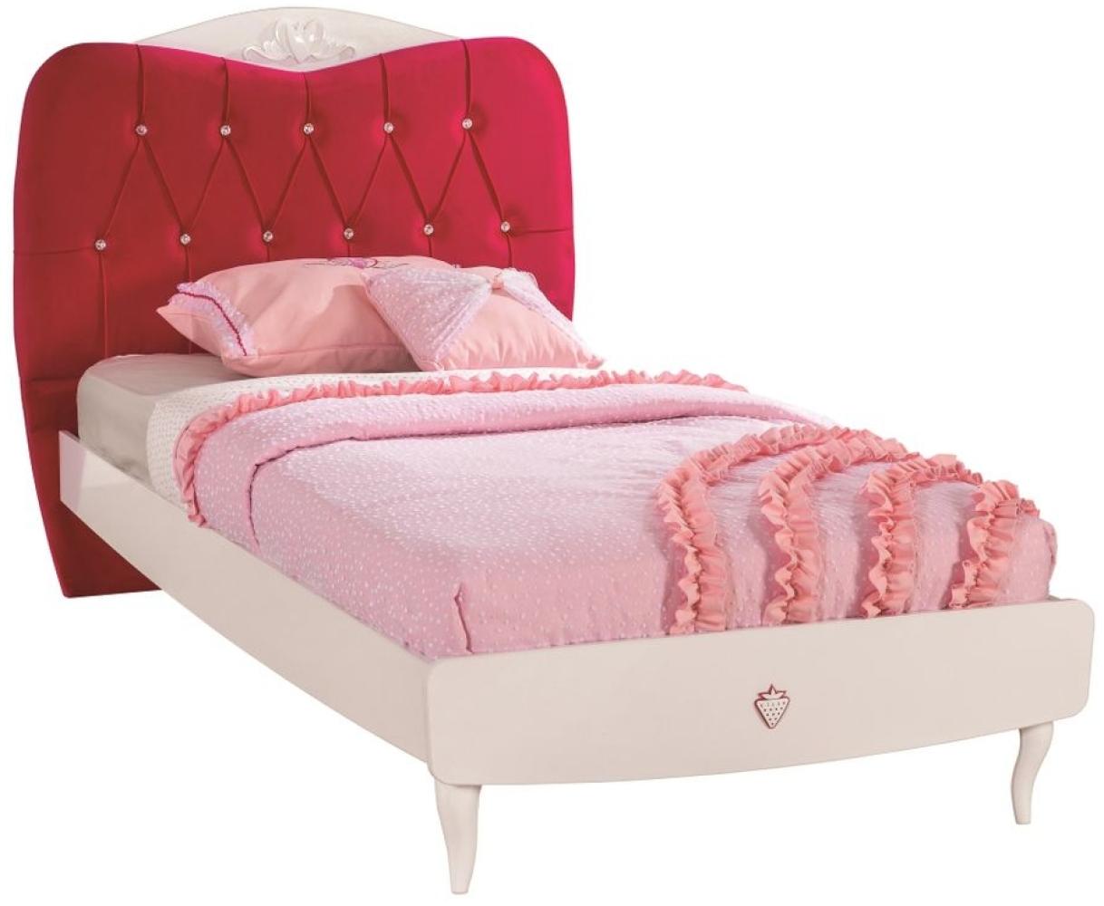 Cilek YAKUT Bett Jugendbett Jugendzimmer 100x200cm Weiß/Pink mit Bild 1
