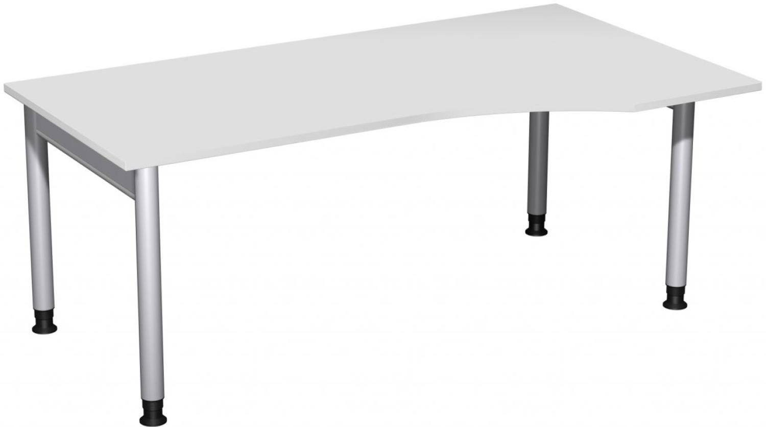 PC-Schreibtisch '4 Fuß Pro' rechts, höhenverstellbar, 180x100cm, Lichtgrau / Silber Bild 1