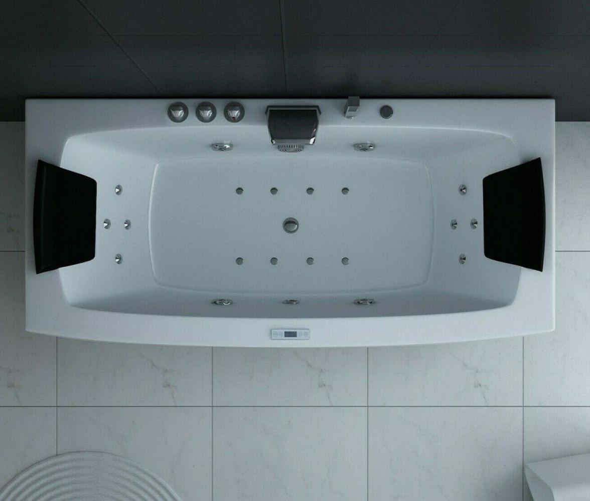 Luxus LED Whirlpool Badewanne SET 160x80cm +Heizung +Hydrojet +Ozon +Radio 2024 d Bild 1