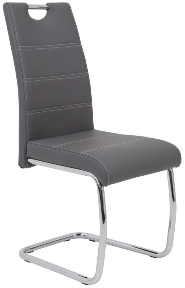 Esszimmerstühle Stuhl Freischwinger 2er Set ELENI Grau Bild 1