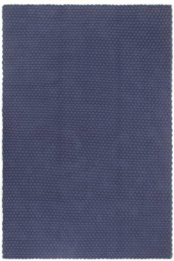 vidaXL Teppich Rechteckig Marineblau 180x250 cm Baumwolle Bild 1