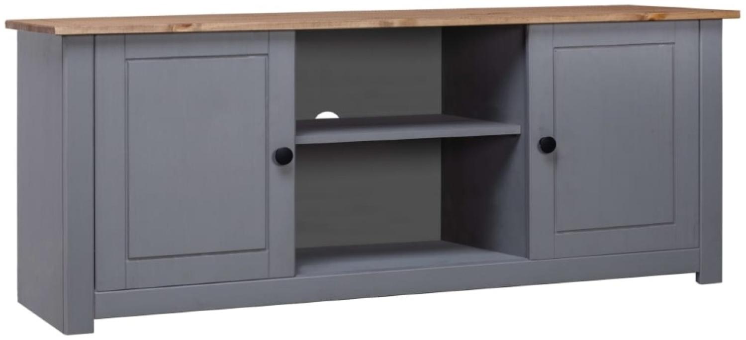 TV-Schrank Grau 120x40x50 cm Massivholz Panama-Kiefer Bild 1