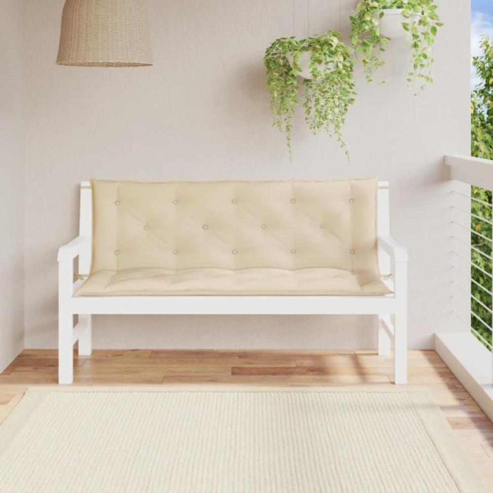 Gartenbank-Auflagen 2 Stk. Beige 150x50x7 cm Oxford-Gewebe Bild 1