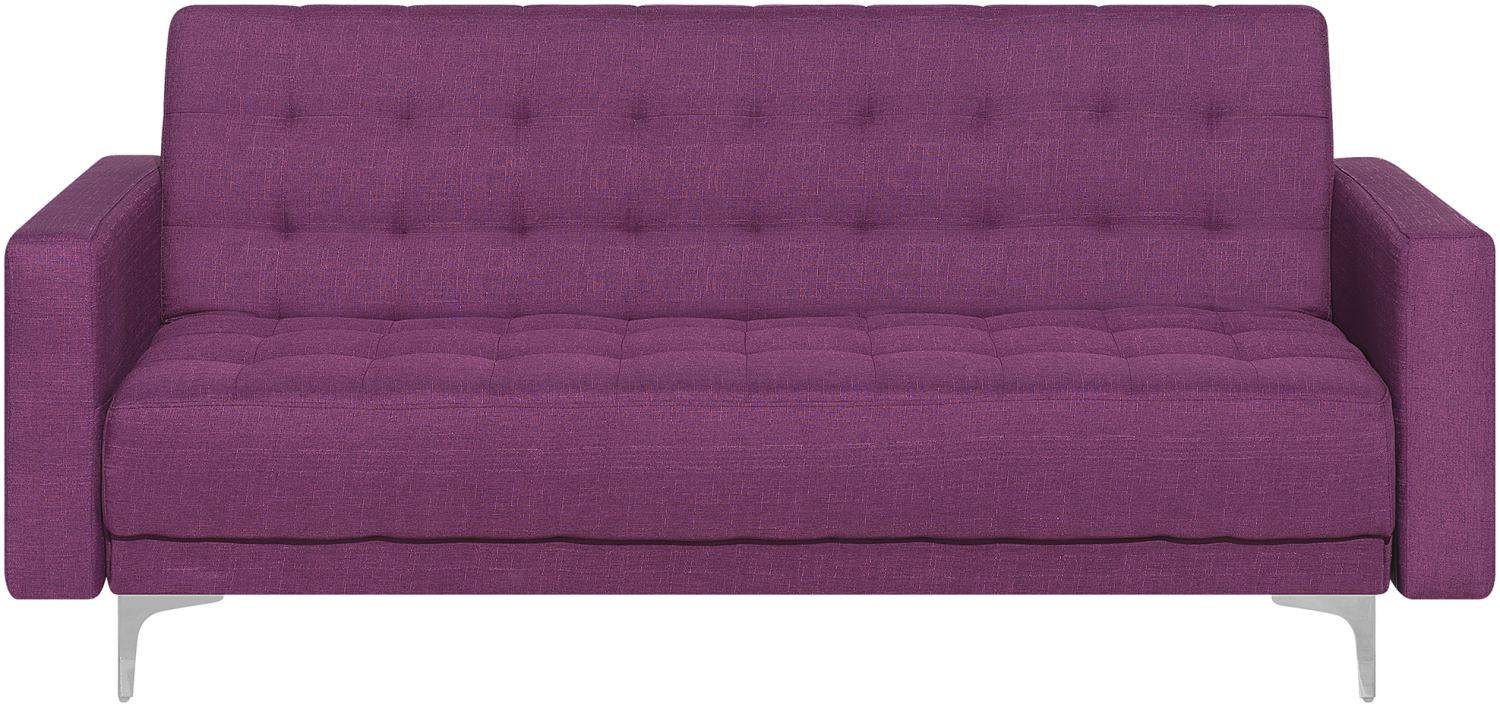 Schlafsofa 3-Sitzer Polsterbezug violett ABERDEEN Bild 1