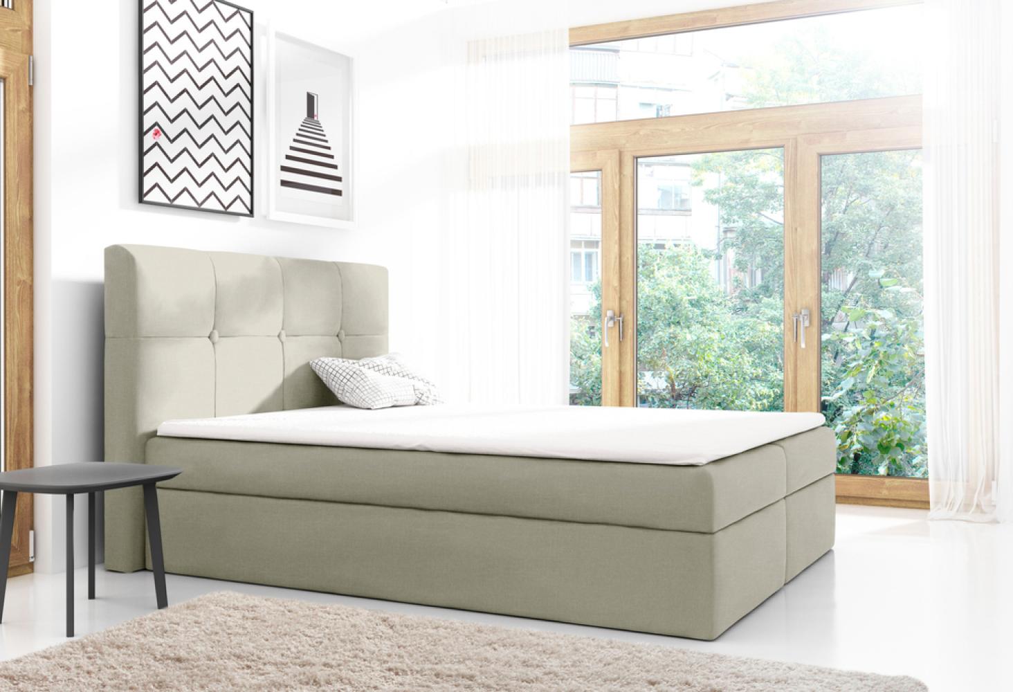 99rooms Verduro Boxspringbett Strukturstoff INARI Beige 180x200 cm Bild 1