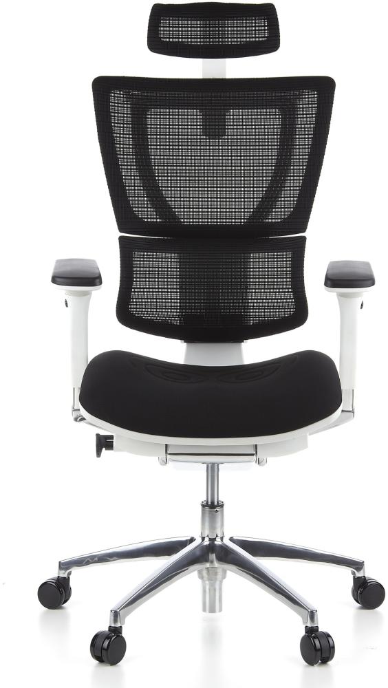 hjh OFFICE Luxus Chefsessel ERGOHUMAN SLIM Stoff Schwarz/Weiß Bild 1