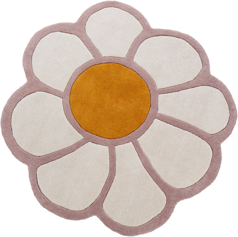 Kinderteppich aus Wolle Blumenform ⌀ 120 cm mehrfarbig THUMBELINA Bild 1