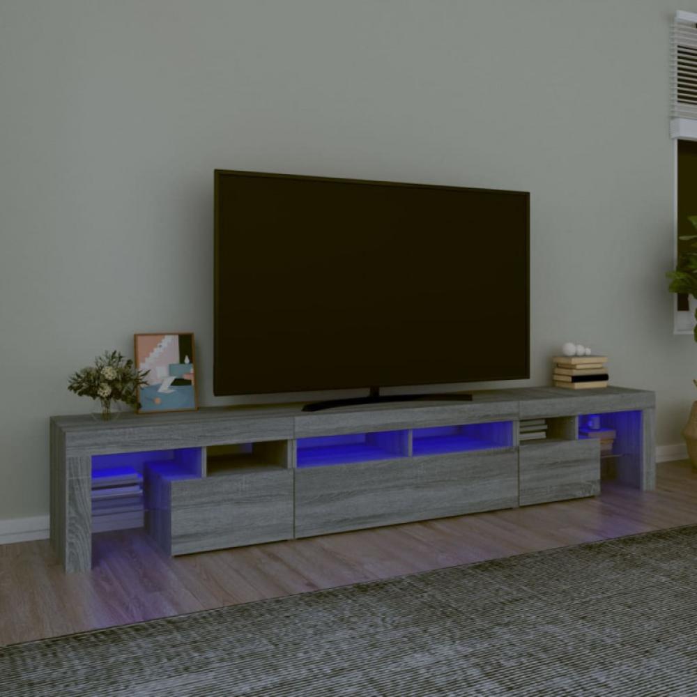 vidaXL TV-Schrank mit LED-Leuchten Grau Sonoma 230x36,5x40 cm Bild 1