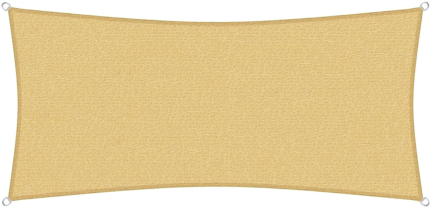 sunprotect 83486 Professional Sonnensegel, 5 x 2 m, Rechteck, wind- & wasserdurchlässig, beige Bild 1