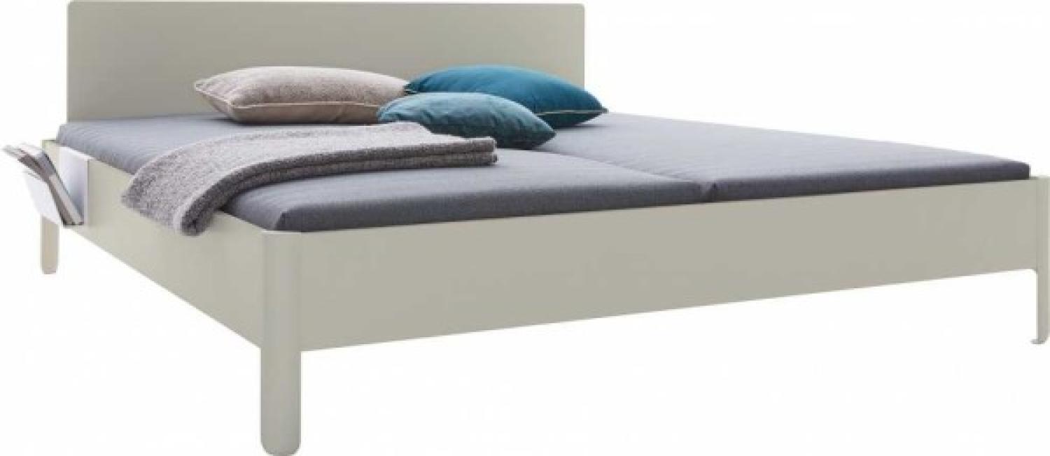 NAIT Doppelbett farbig lackiert Kieselgrau 160 x 220cm Mit Kopfteil Bild 1