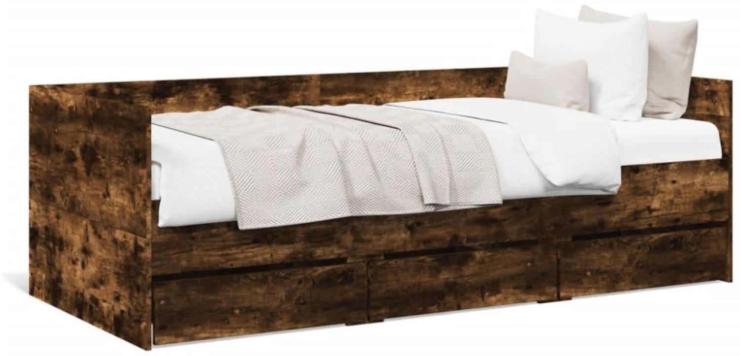 vidaXL Tagesbett mit Schubladen Räuchereiche 75x190 cm Holzwerkstoff Bild 1