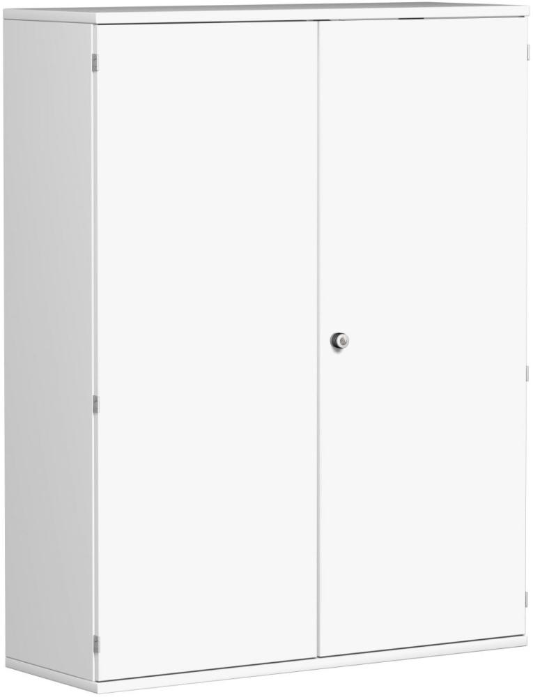 Garderobenschrank mit ausziehbarem Garderobenhalter, 120x42x154cm, Weiß Bild 1