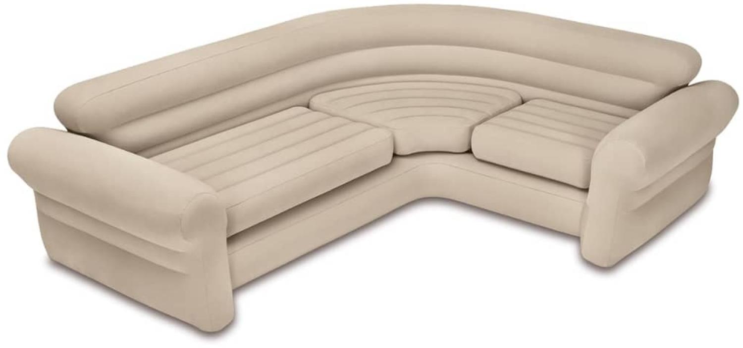 Intex 'Aufblasbares Ecksofa/Couch 257x203x76 cm', 2-in-1-Ventil, beige Bild 1