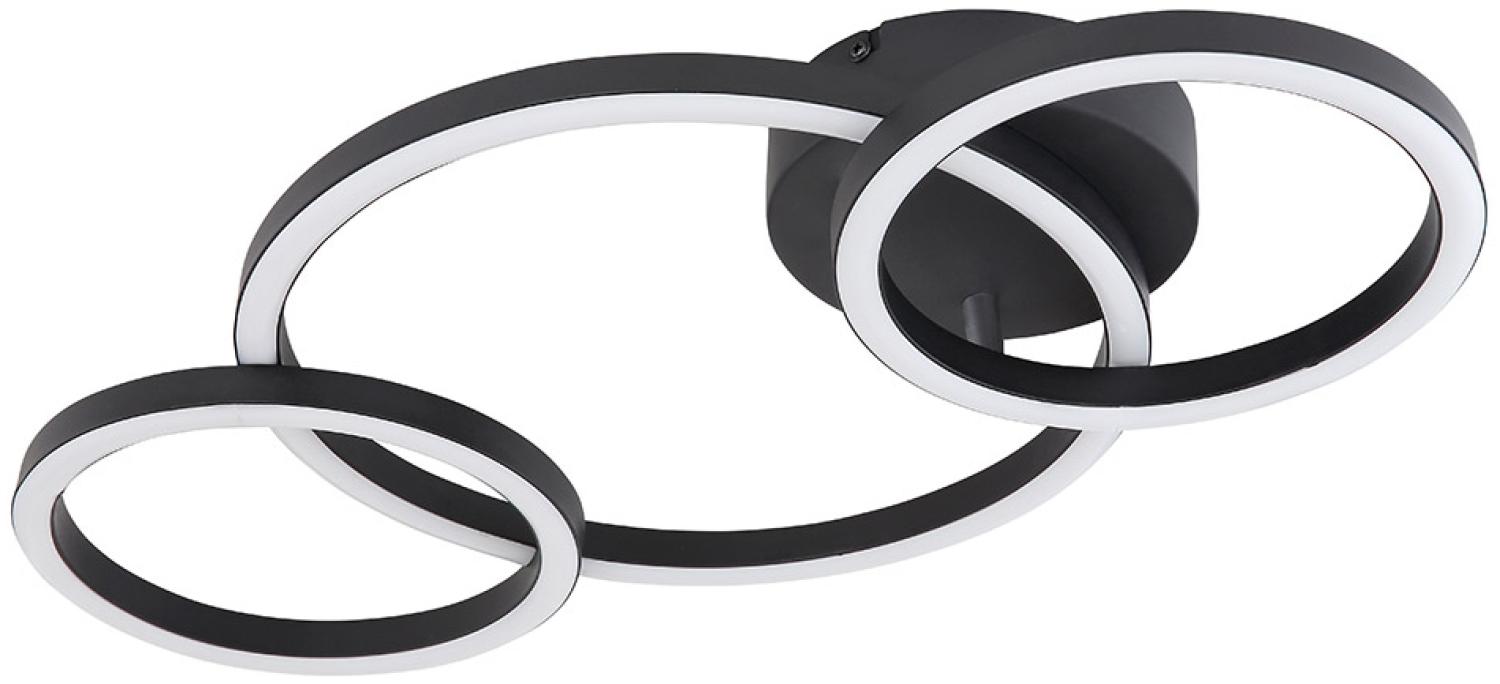 LED Deckenleuchte, Ring Design, schwarz, L 55 cm Bild 1