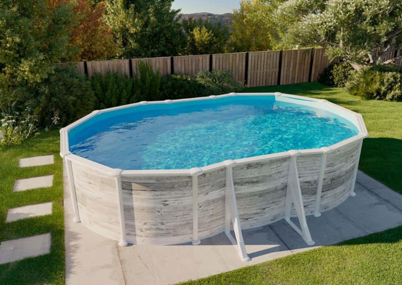 Gre Pools Stahlwandpool Seeland Pool aus Metall in Weiß 610 cm Bild 1