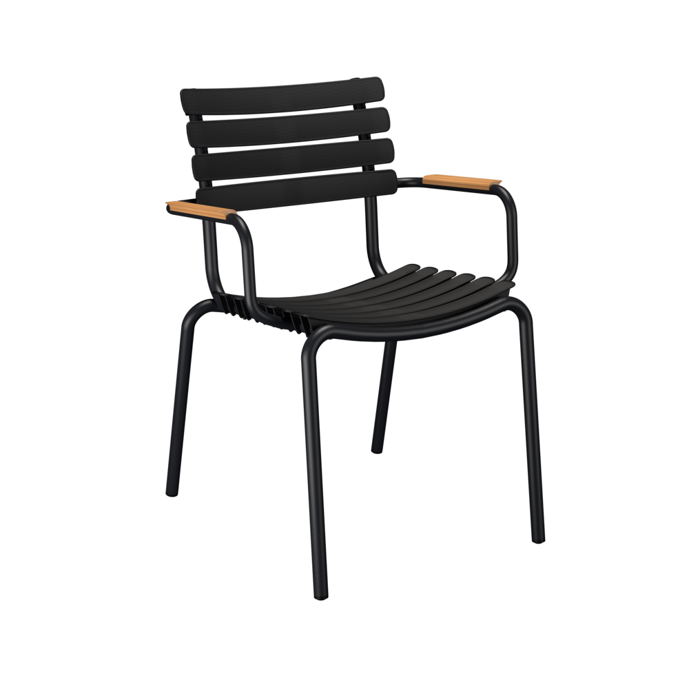 HOUE ReCLIPS Stuhl mit Armlehne Aluminiumgestell Bambus Black Bild 1