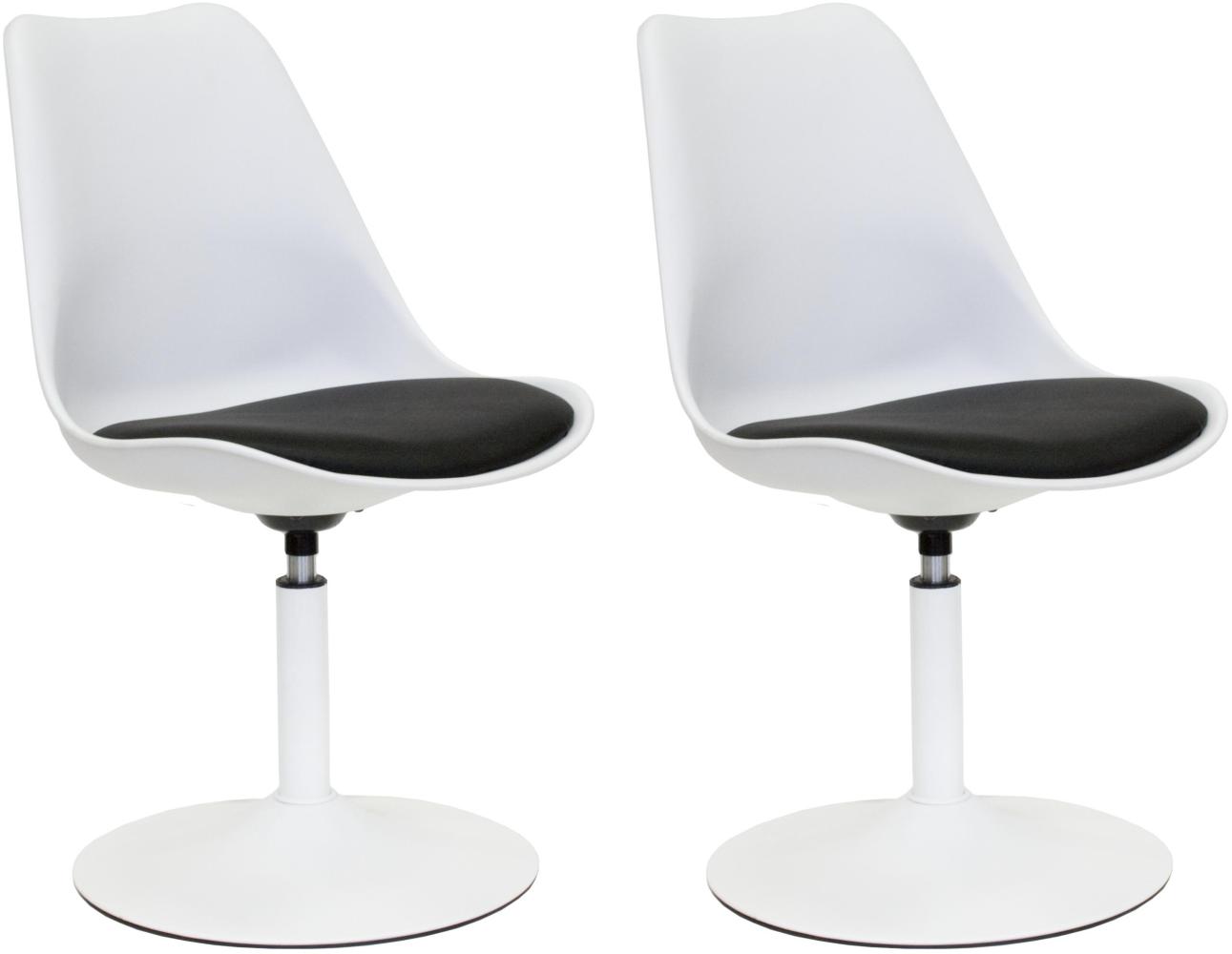 2er-Set 'Ravenna' Stuhl, weiß/schwarz Bild 1