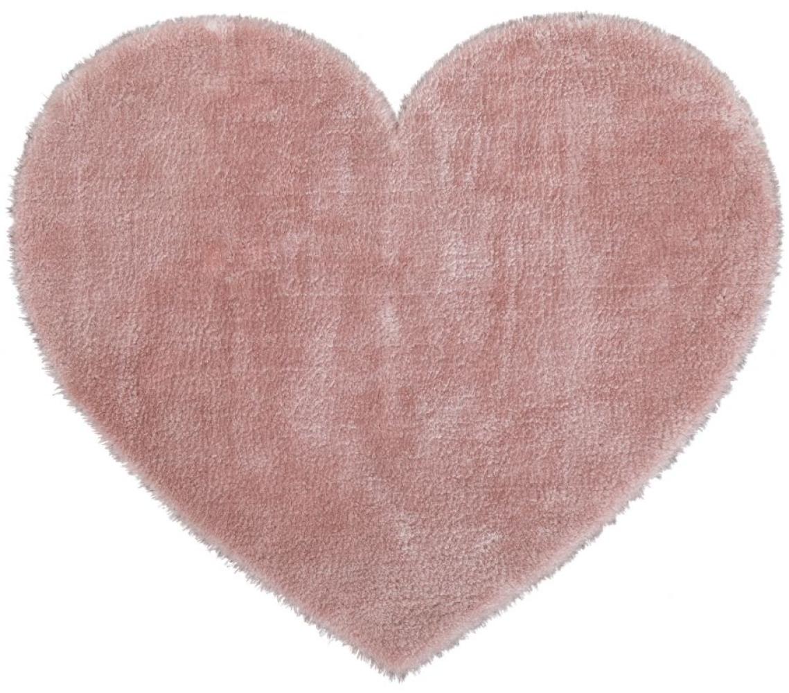 Kunstfellteppich Lambskin Herz, rosa, 70 x 80 cm Bild 1