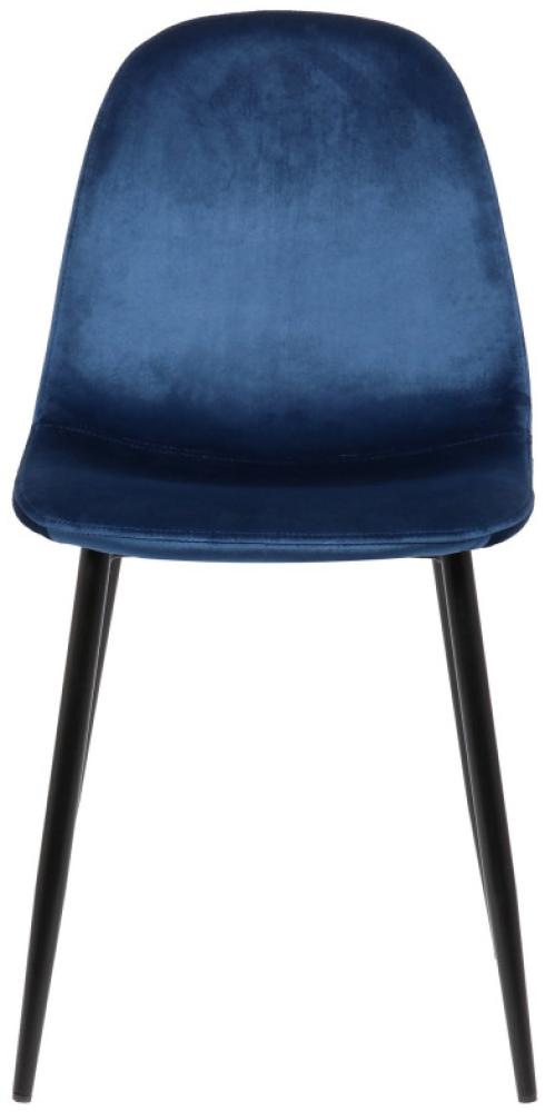 4er Set Esszimmerstühle Napier Samt (Farbe: blau) Bild 1