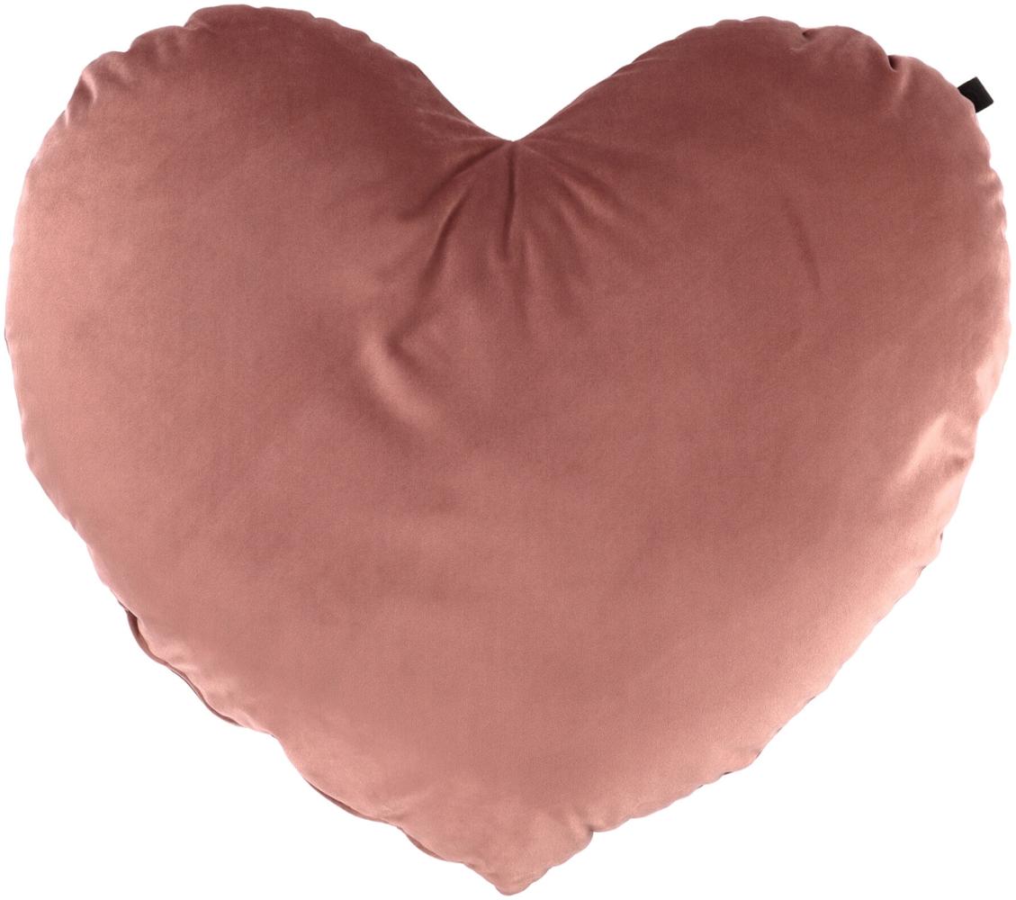 Overseas Heart Shape Kissen, Velours, Blush Rosa, 60 x 70 cm Bild 1