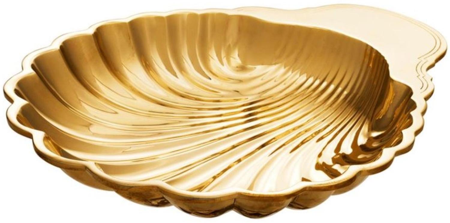 Casa Padrino Luxus Messing Muschel Serviertablett Gold - Designer Tablett Bild 1