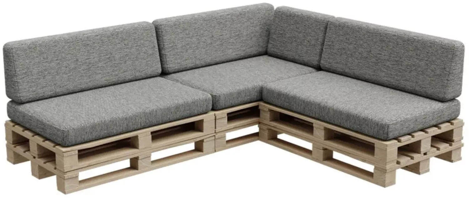 Gutekissen®, Palettenkissen, Palletenpolster, Gartenkissen, Palettenauflagen, Sofa, Kissen, Polster, Auflagen Indoor Outdoor PFBG (3X Set (120x80 + 120x35), Dunkelgrau) Bild 1