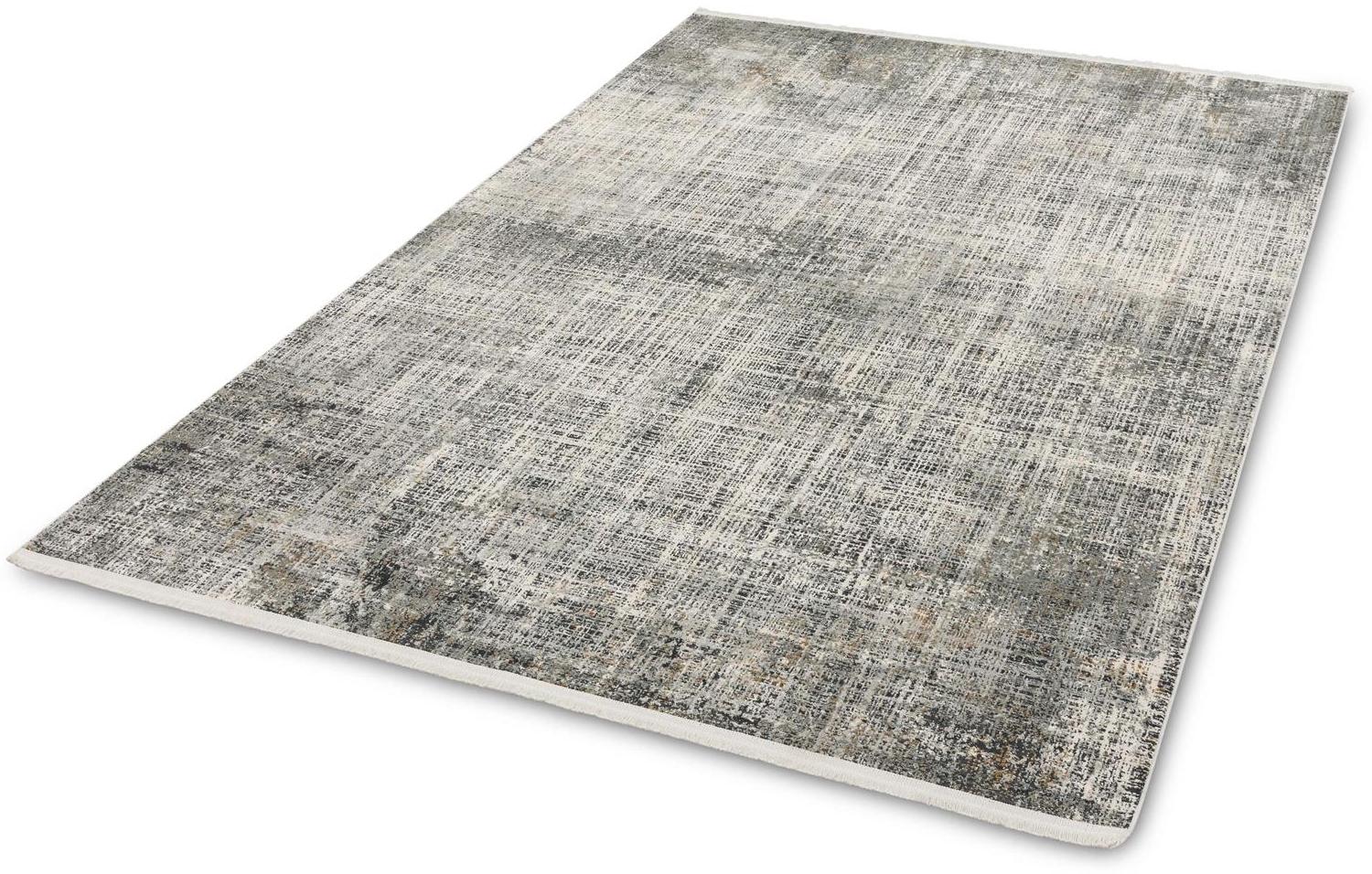 Teppich in Creme/Anthrazit Streifen - 230x160x0,6 (LxBxH) Bild 1