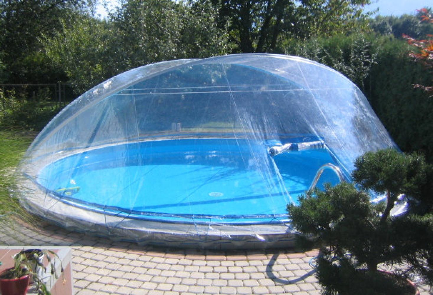 Steinbach Swimming Pool Überdachung "Cabrio Dom", transparent,für Ø 600 cm Bild 1