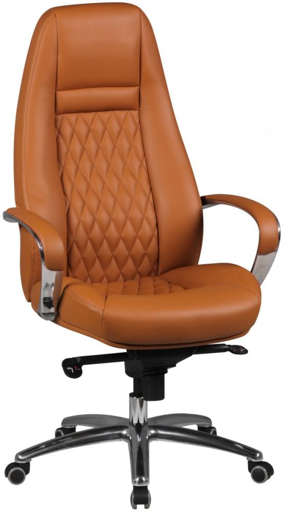 KADIMA DESIGN Chefsessel MADRID - Echtleder Bürostuhl extra Komfort für 8 Stunden Arbeit täglich. Farbe: Beige Bild 1