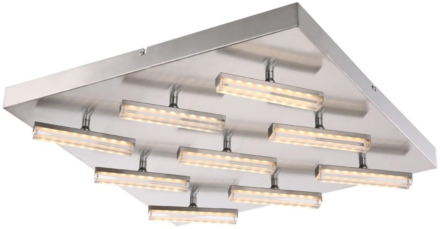 LED Deckenleuchte, 9 Flammig, Nickel matt, satiniert, L 55cm Bild 1