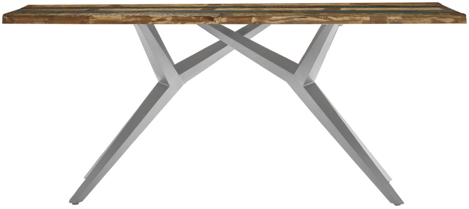 TABLES&CO Tisch 180x100 Altholz Bunt Metall Silber Bild 1