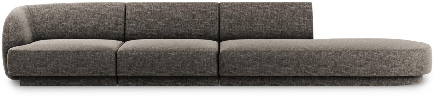 Micadoni 4-Sitzer Rechts Sofa Miley | Bezug Grey | Beinfarbe Black Plastic Bild 1