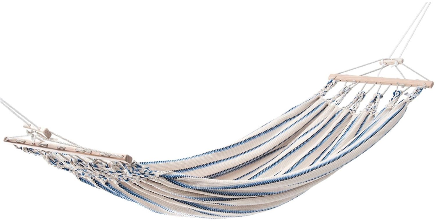 CHICO Einzelhängematte aus Baumwolle Weiß-blau Bild 1