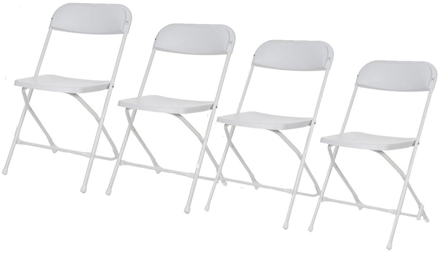 Robustes Klappstuhlset weiß, faltbare Stühle, Campingstühle, Terrassenmöbel Bild 1