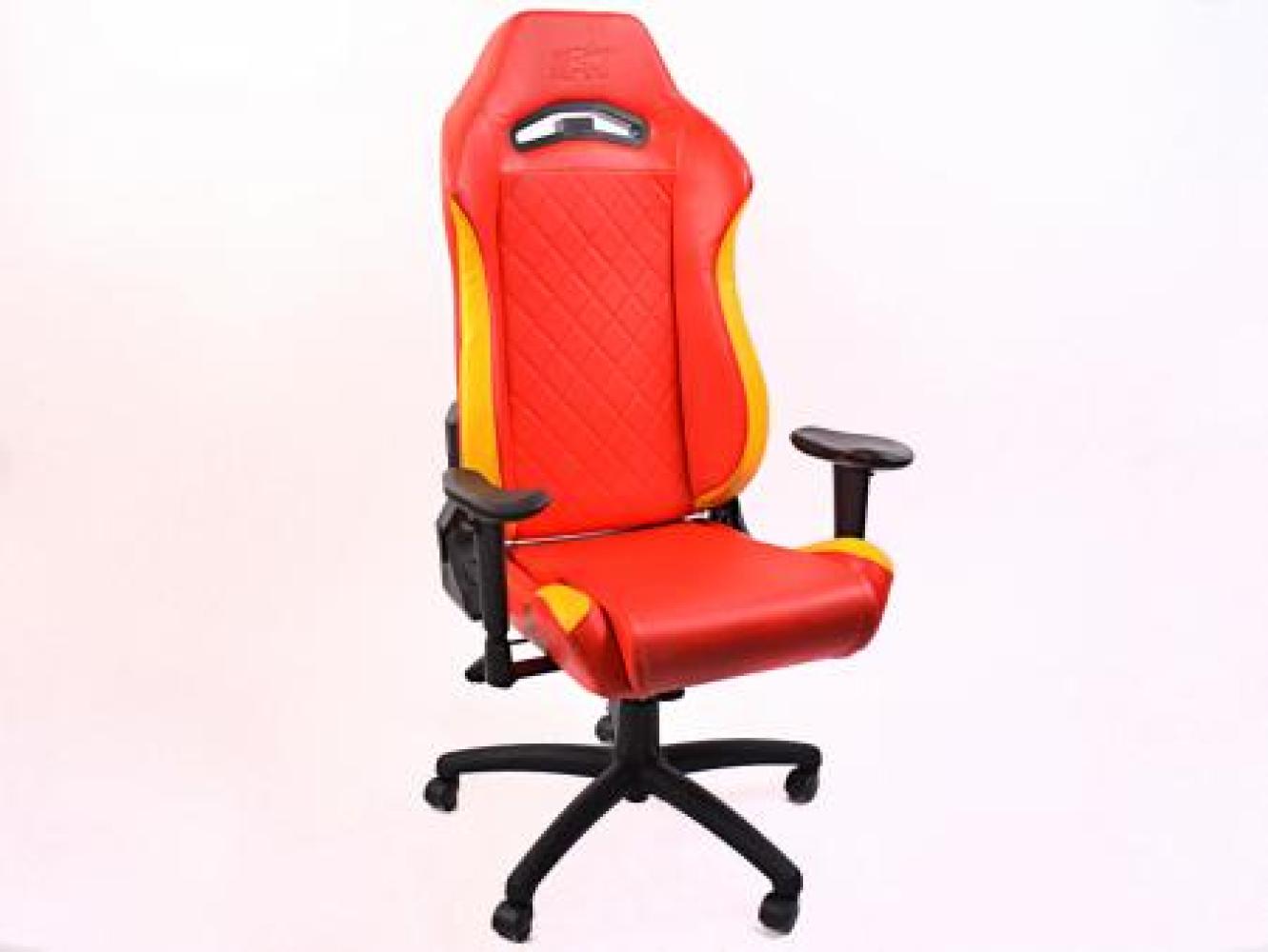 FK Gamingstuhl eGame Seats eSports Spielsitz London rot/gelb Bild 1