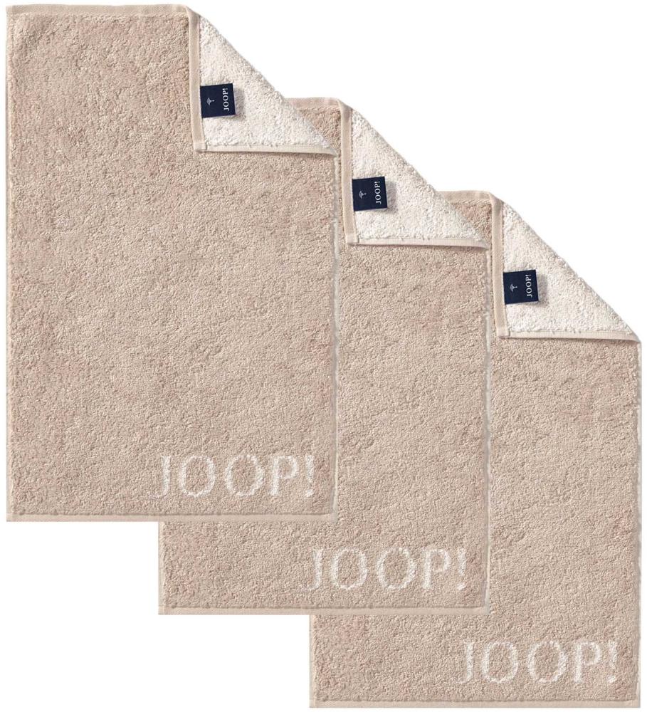 JOOP! Gästetuch Classic Frottierkollektion, 3er Pack - Walkfrottier Beige 30x50cm Bild 1