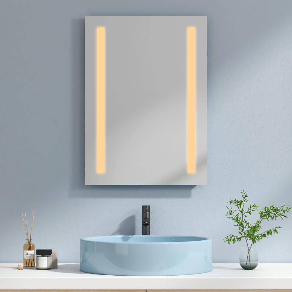 EMKE LED Badspiegel 50x70cm Badezimmerspiegel mit Warmweißer Beleuchtung Bild 1