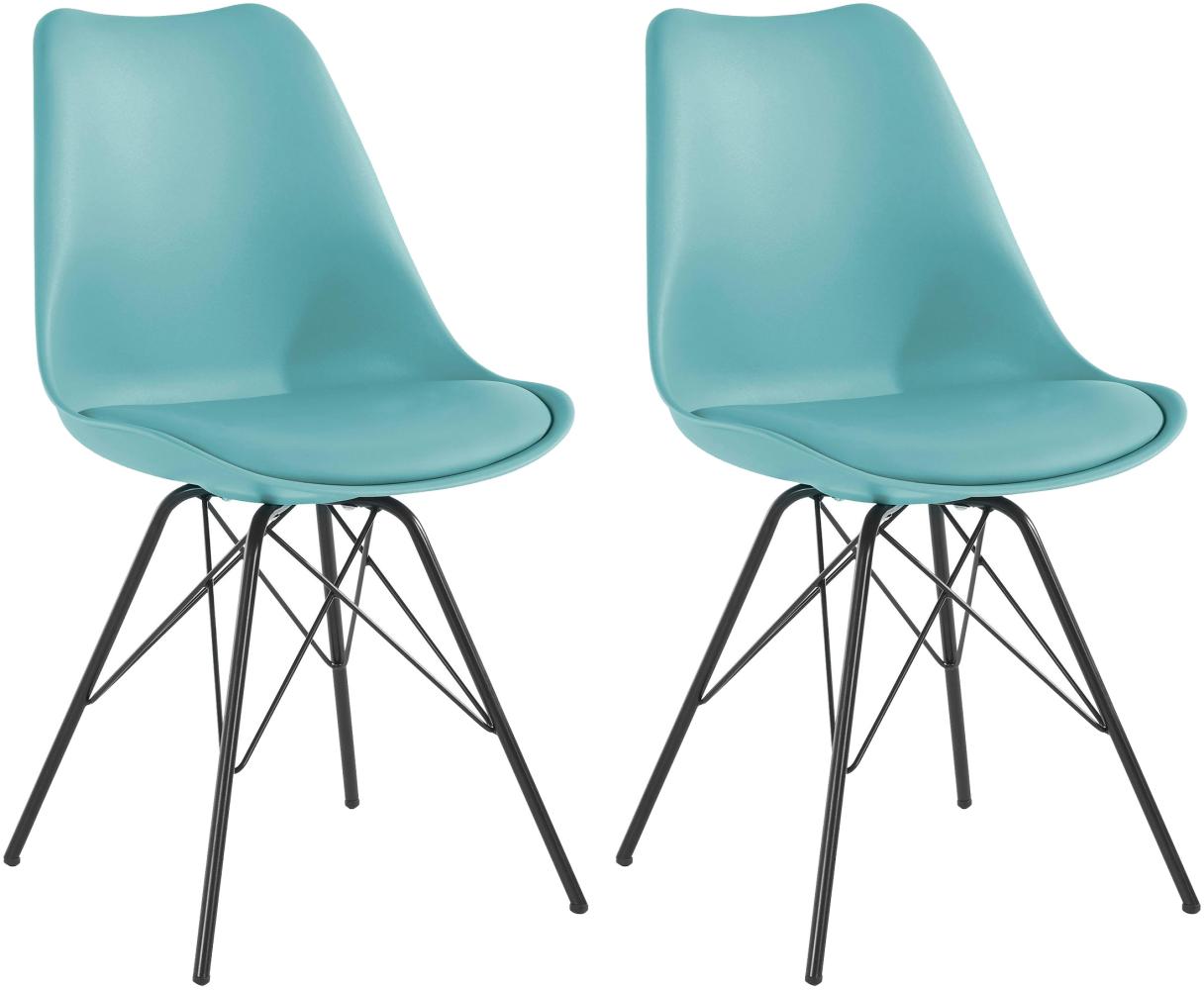 Homexperts 'URSEL' 2er Set Stuhl, Kunststoff - Polypropylen mint, B 48 x H 86 x T 55,5 cm Bild 1