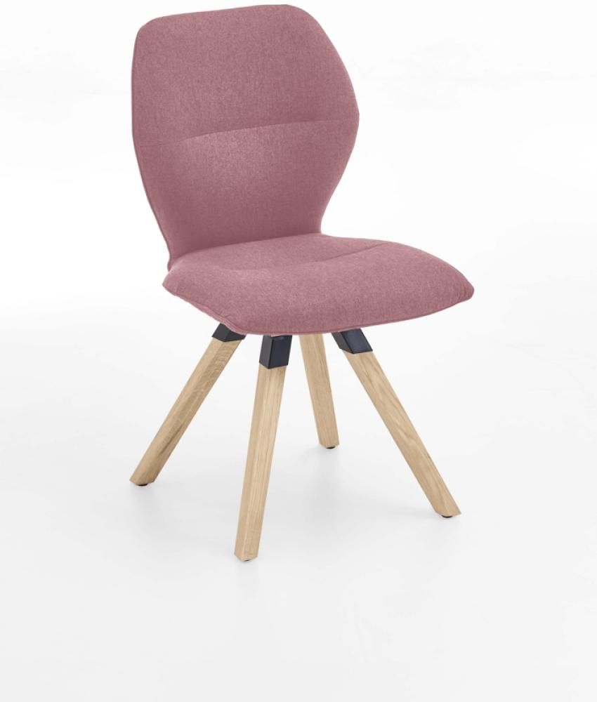 Niehoff Sitzmöbel Merlot Design-Stuhl Stativ-Gestell Massivholz/Stoff Venice 180° Drehbar mit Rückho Aubergine Bianco Massiv Bild 1